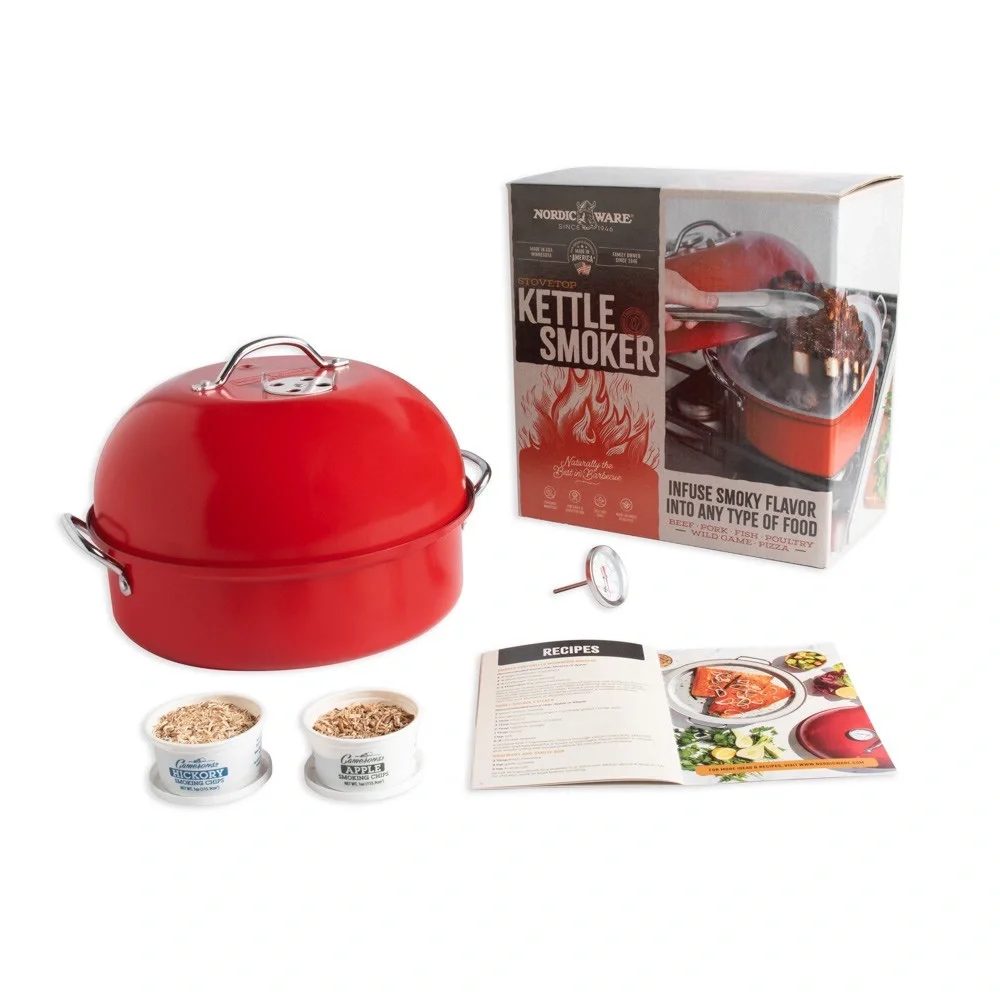Nordic Ware Deluxe Kettle Smoker 5 Woodchip Varieties.